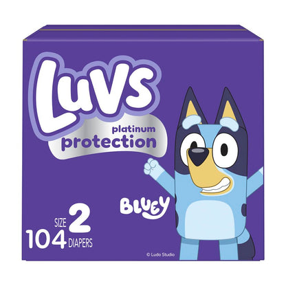 Luvs Size 1 Baby Diapers, Platinum Protection Bluey Diapers for Day & Night, Size 1, 294 Count (Packaging May Vary)