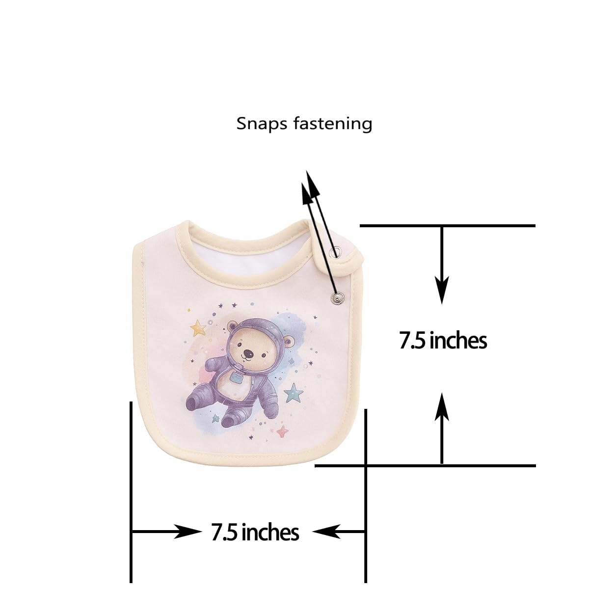 Maiwa 6 Pack Waterproof Cotton Baby Bibs for Girls Boys for Drooling Eating with Snaps