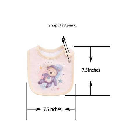 Maiwa 6 Pack Waterproof Cotton Baby Bibs for Girls Boys for Drooling Eating with Snaps