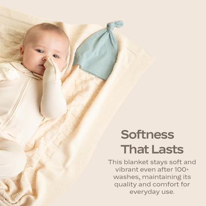 Organic Baby Blanket, 100% Organic Pima Cotton, Elegant Baby Blanket Perfect for Crib, Stroller, Nursery, Newborn Infant Boy Girl, 30” x 37”