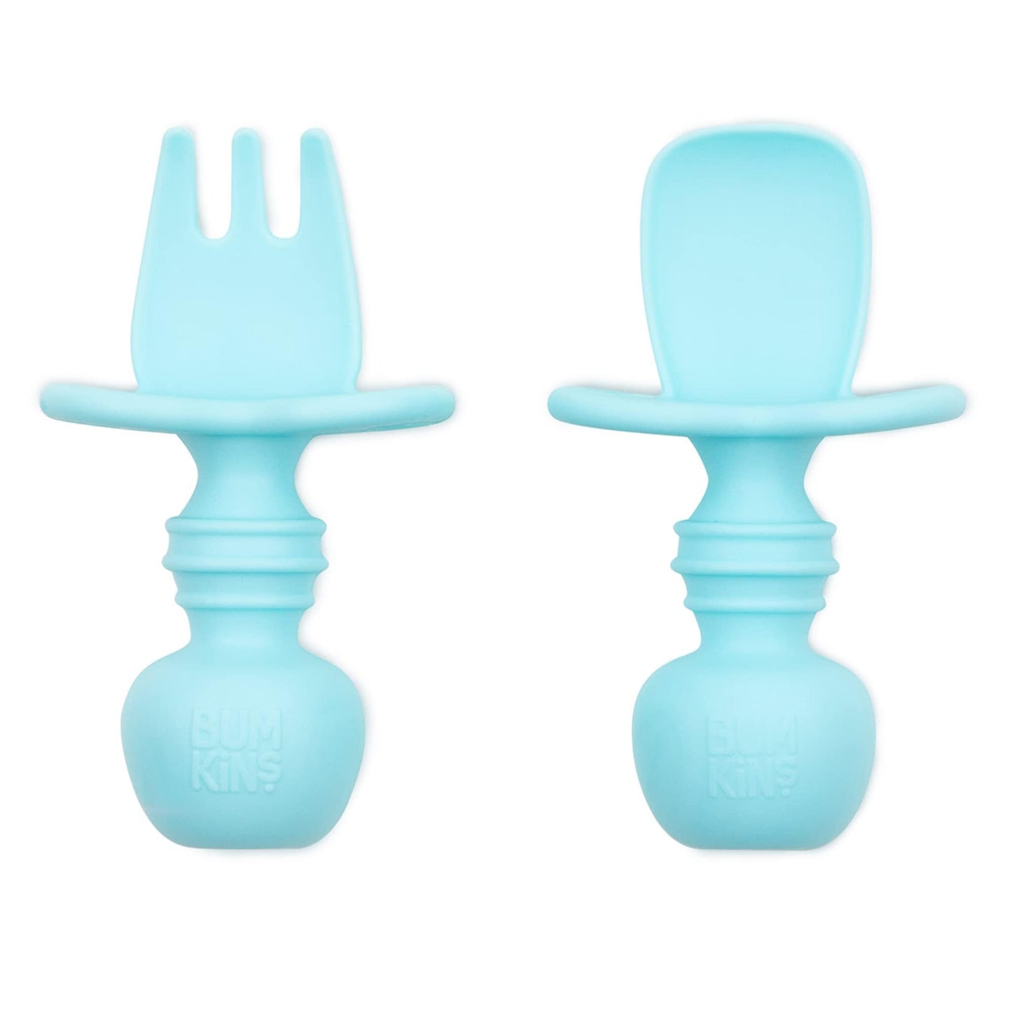 Bumkins Disney Baby Utensils Set, Chewtensils Silicone Spoons for Dipping, Self-Feeding, Baby Led Weaning, Trainer Learning, First Stage Eating, Soft Fork and Spoon, Babies 6 Months, Minnie Mouse