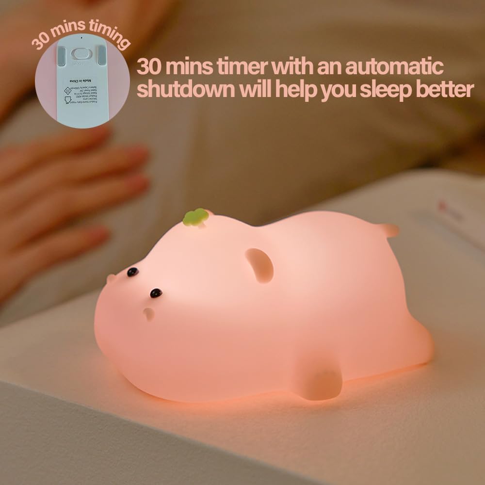 Led Cute Dog Night Light, Dimmable Nursery Puppy Kawaii Lamps, Super Squishy Silicone USB Rechargeable Touch Control Night Lamp for Kids Adults, Used for Camping Party Room Decor (Dog)
