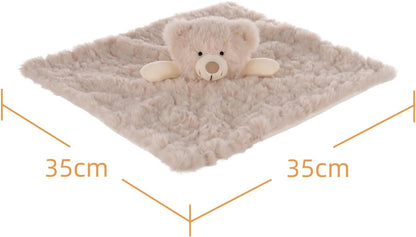 Apricot Lamb Cream Flower Bear Blanket Soft Loveys for Babies, Security Blanket for Baby Boy and Girl, Infant and Toddlers 13.8x13.8 Inches