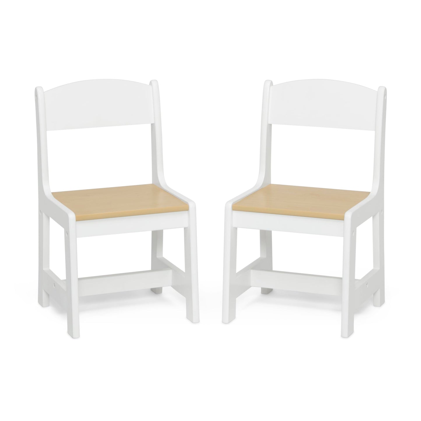 Delta Children MySize Kids Wood Table and Chair Set (2 Chairs Included) - Ideal for Arts & Crafts, Snack Time, & More - Greenguard Gold Certified, Bianca White, 3 Piece Set