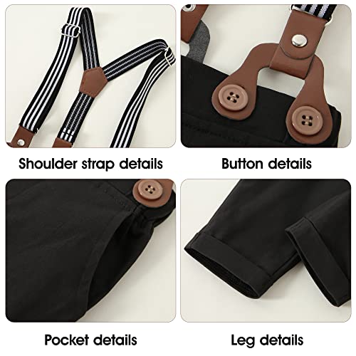 YUEMION Baby Boy Clothes Wedding Outfit Suits, 0-18 Months Infant Boy Gentleman Set, Dress Shirt+Vest+Suspender Pants+Bowtie