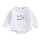 VISGOGO Newborn Infant Baby Boy Girls Oversized Romper Little Dude Sweater Onesie Coming Home Outfit Neutral Clothes