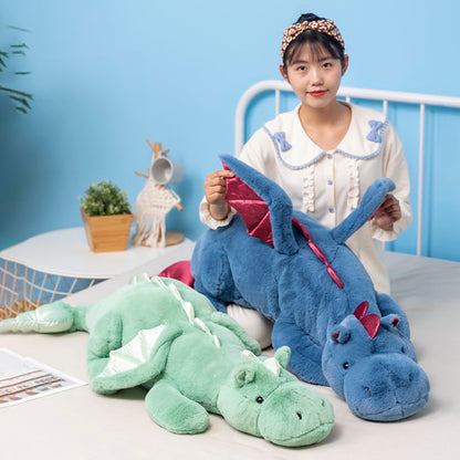 43.3Inches 7Lbs Blue Weighted Dragon Stuffed Animal, Large Blue Weighted Dragon Plush Toy for Kids and Adults(2025 Update Version)