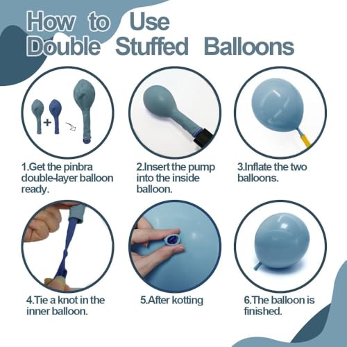 Dusty Blue Tan Balloon Garland Double Stuffed Slate Pastel Blue Brown Nude White Sand Latex Balloons Arch Kit for Neutral Baby Shower Birthday Bridal Wedding Bear Theme Party Decorations