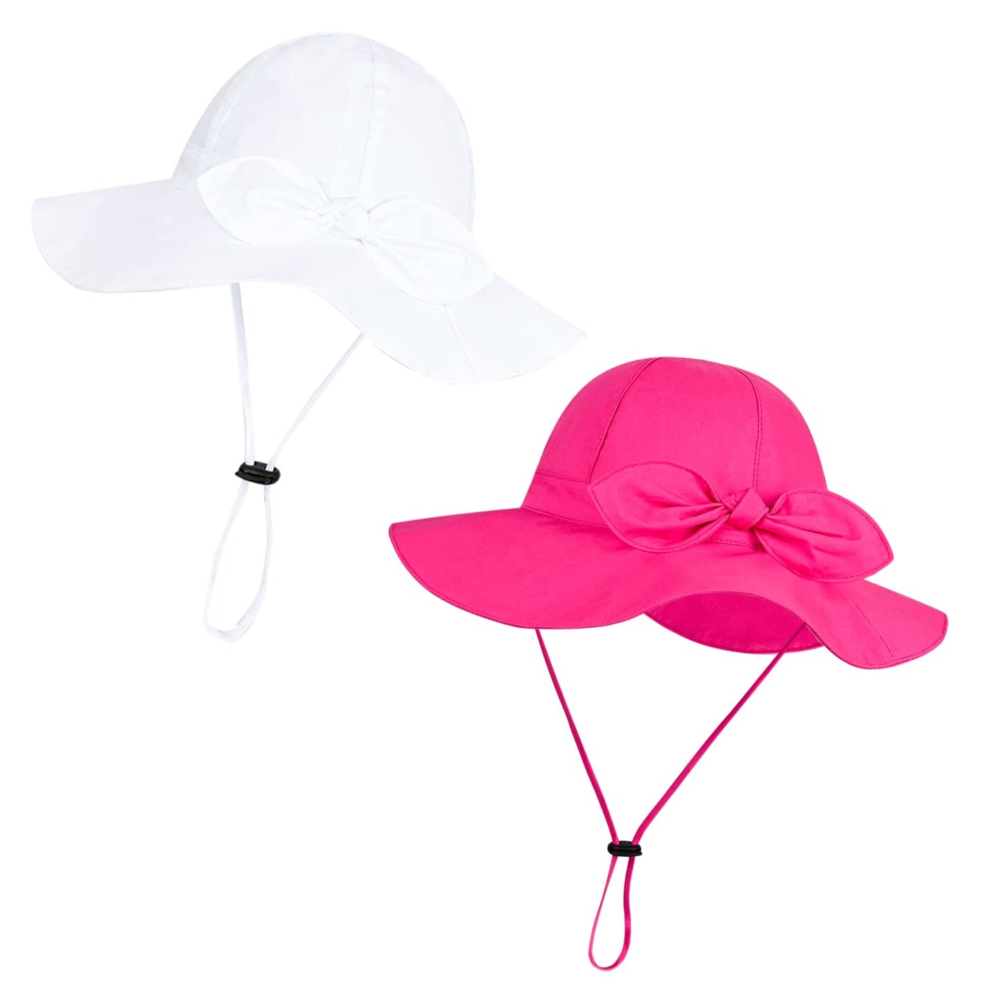 Baby Girl Sun Hat with UPF 50+ Outdoor Adjustable Beach Hat with Wide Brim Bucket Hats