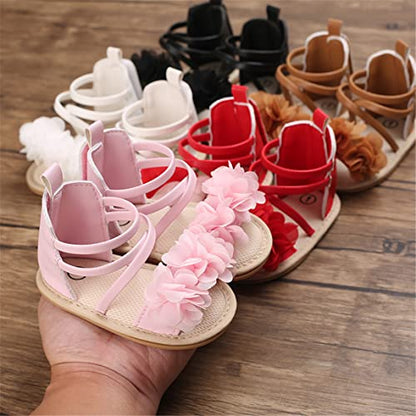 COSANKIM Baby Girl Sandals Rubber Sole Summer Outdoor Infant First Walker Crib Dress Shoes Baby Sandals