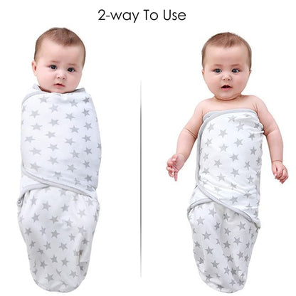 Baby Swaddle Sleep Sack with Hat Set for 0-3 months 3-Pack Soft Cotton Newborn Wearable Swaddle Wrap for Girls Boys
