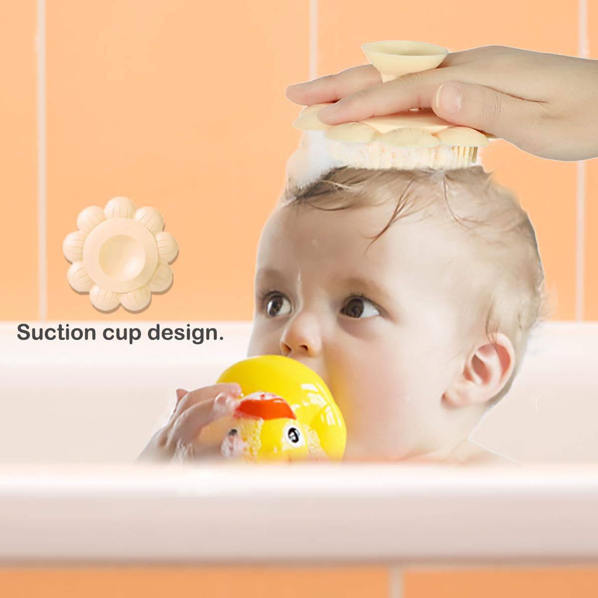 Baby Hair Scalp Massage Shampoo Brush with Soft Baby Bath Brush Silicone Massage Brush for All Hair Kid Newborn Toddler（）