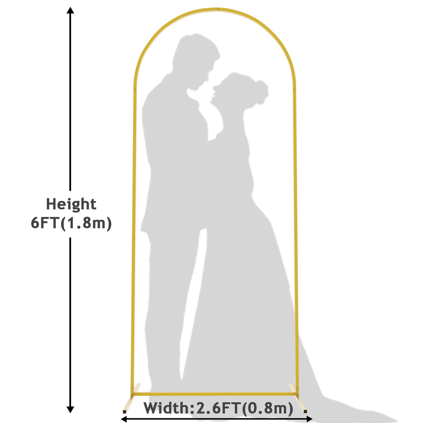 Wokceer 7.2 FT Wedding Arch Backdrop Stand, Gold Metal Arch Backdrop Stand for Wedding Ceremony Birthday Party Bridal Baby Shower Photo Booth Garden Floral Balloon Arches Decoration