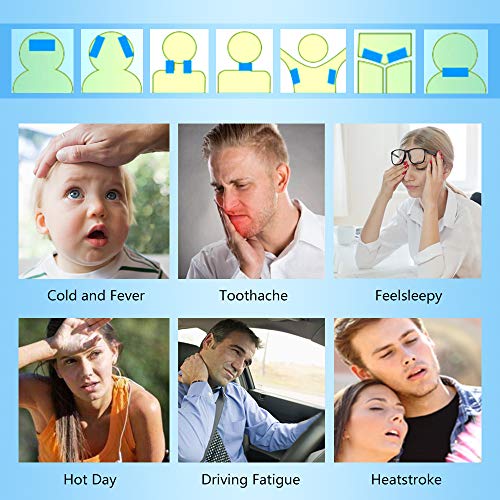 16 Sheets Baby Cool Pads for Kids Fever Discomfort & Pain Relief, Cooling Relief Fever Reducer, Soothe Headache Pain, Pack of 16