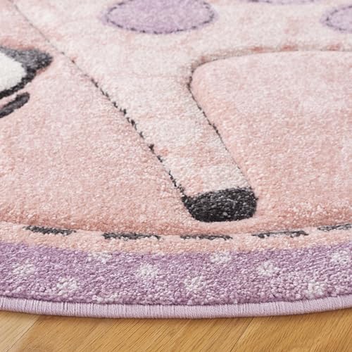 SAFAVIEH Carousel Kids Collection Accent Rug - 4' x 6', Ivory, Animal Design, Non-Shedding & Easy Care, Ideal for High Traffic Areas for Boys & Girls in Playroom, Nursery, Bedroom (CRK120A)