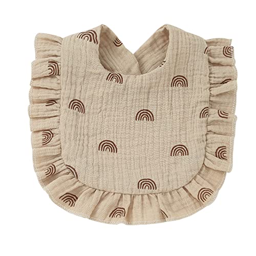 4 PACK Solid Muslin Baby Drool Bibs Set for Unisex Boys Girls Cotton Adjustable Teething Feeding Drooling Bibs