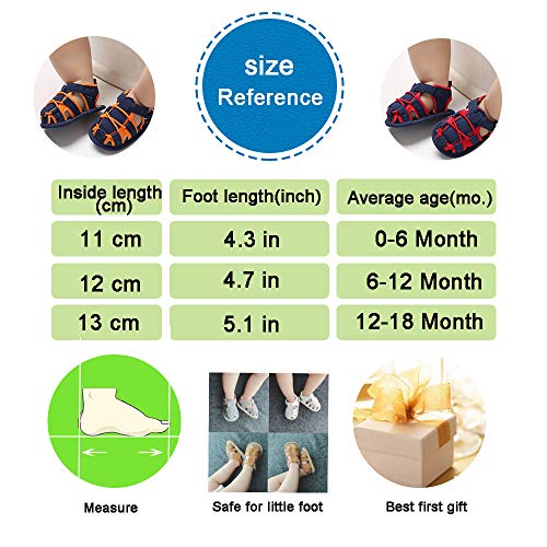 E-FAK Baby Boys Girls Summer Sandals Outdoor Beach Anti-Slip Rubber Soft Sole Newborn Toddler First Walker Shoes