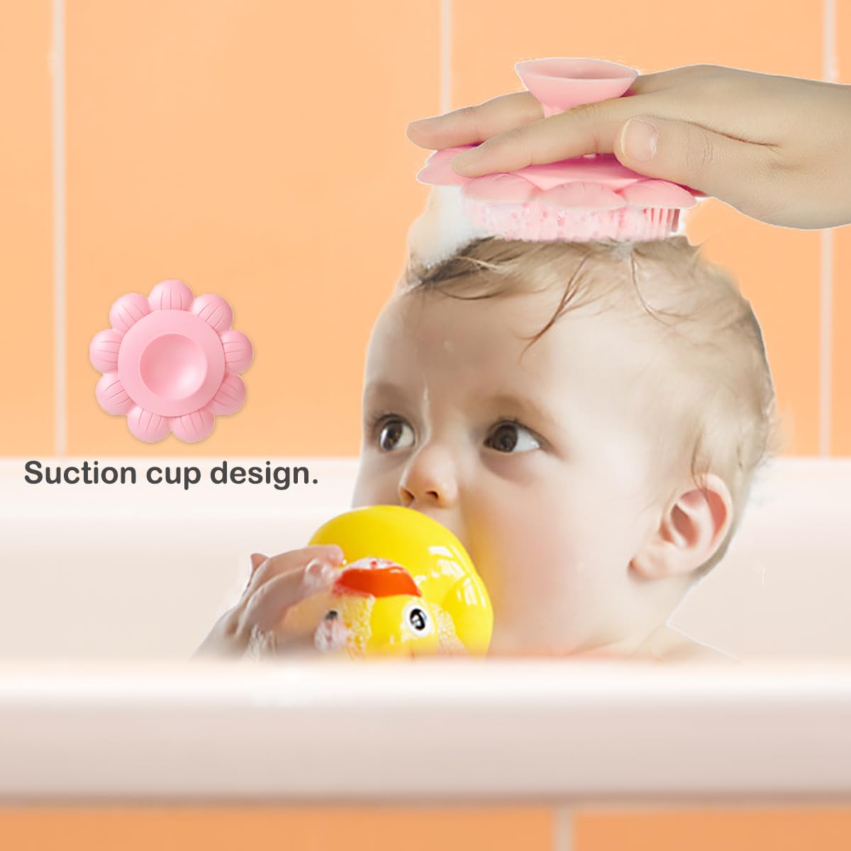 Baby Hair Scalp Massage Shampoo Brush with Soft Baby Bath Brush Silicone Massage Brush for All Hair Kid Newborn Toddler（）