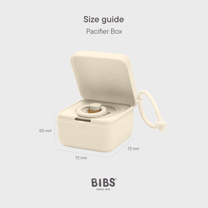 BIBS Pacifier Box with Loop for Storing & Carrying Soothers | 100% BPA Free Material | Designed & Made in Denmark | Vanilla