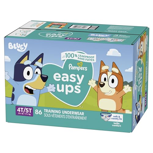 Pampers Training Pants - Easy Ups Boys & Girls Bluey - Size 4T-5T, 104 Count, Children's Potty Underwear (Packaging May Vary)
