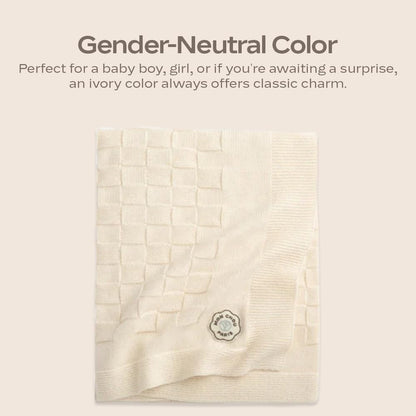 Organic Baby Blanket, 100% Organic Pima Cotton, Elegant Baby Blanket Perfect for Crib, Stroller, Nursery, Newborn Infant Boy Girl, 30” x 37”
