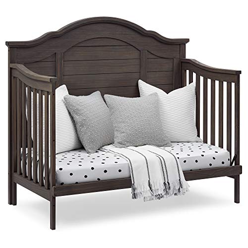 Delta Children Simmons Kids Asher 6-in-1 Convertible Crib with Toddler Rail, Aged Oak