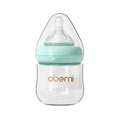 Glass Baby Bottles,Anti Colic Breastfeeding Bottle with Natural Response Nipple Size S,Wide Neck Slow Flow Baby Bottle for Baby,Newborn,Preemie 0-3 0-6 Month,BPA Free (Pink, 1 Pack, 4 Ounce)