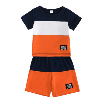 SUREPOCH Baby Boy Clothes Toddler Summer Outfits Short-sleeved Shirt Elastic Pants Two-piece Set Cute Baby Boy Outfits