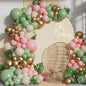 Baby in Bloom - Kit de arco de globos de 139 piezas, guirnalda de globos color verde salvia pastel y rosa para decoración de fiesta de cumpleaños de baby shower