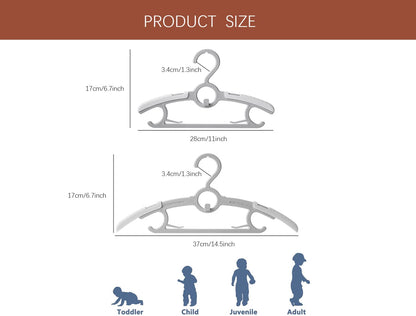 Baby Nursery Closet Hangers, Ultra Thin Non-Slip and Extendable Laundry Infant Pant Hanger for Newborn Clothes - 20pcs11-14" Pink Adjustable Children Coat Hanger for Girl Boy Toddler Kids Child