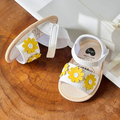Ohwawadi Baby Boys Girls Sandals Soft Sole Summer Infant Wedding Dress Flat Shoes Beach Sandal Newborn Crib Shoes First Walkers