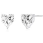 14K Gold Plated Stud Earrings 925 Sterling Silver Post Earrings Heart Love Cubic Zirconia Stud Earrings Small Cute for Women