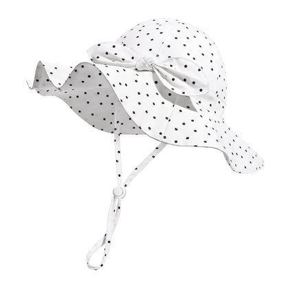 Baby Girl Sun Hat with UPF 50+ Outdoor Adjustable Beach Hat with Wide Brim Bucket Hats