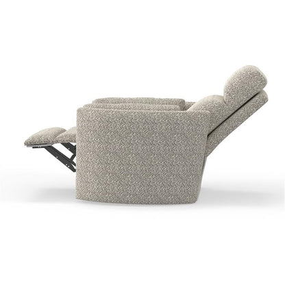 Pemberly Row Contemporary Fabric Swivel Glider Recliner in Ivory