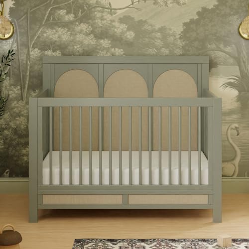 Namesake Eloise 4-in-1 Convertible Crib in French Sage Performance Sand Eco-Weave, GREENGUARD Gold Certified