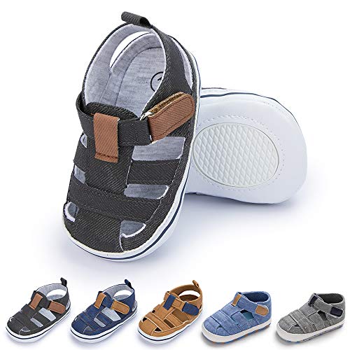 Meckior Baby Infant Boy Girl Sandals Newborn Non-Slip Soft Rubber Sole Sandals for Baby Boys Open-Toe Outdoor Casual Summer First Walkers Shoes
