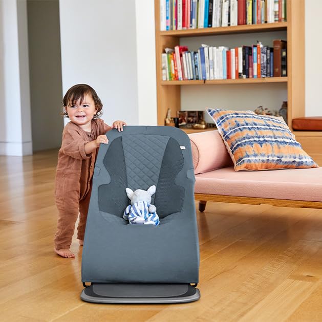 Ergobaby Evolve 3-in-1 Mesh Bouncer, Adjustable Multi Position Baby Bouncer Seat, Fits Newborn to Toddler, Grey Mesh