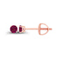 14K Gold Plated 925 Sterling Silver Hypoallergenic 3mm Round Genuine Birthstone Solitaire Screwback Stud Earrings