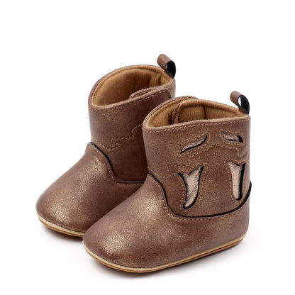 Kuner Baby Cowboy Boots Western Boots Toddler Cowboy Bootie Soft Sole Non-Slip Crib Shoes for Infant Boys Girls0-18 Months