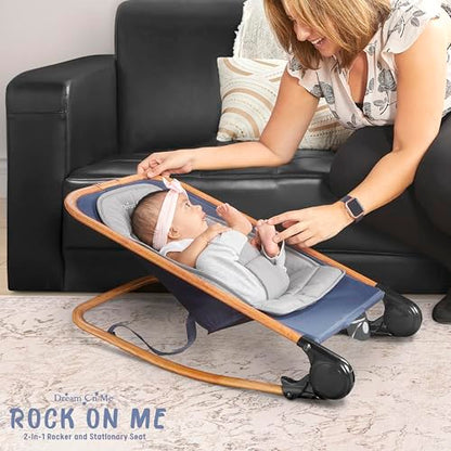 Dream on Me Rock With Me 2-in-1 Baby Rocker and Stationary Seat, Baby Rocker Seat for Infant with Removable Toy Bar, Baby Rocker Chair with Soothing Music & Vibration, 0-6 Months, Upto 20 Lbs