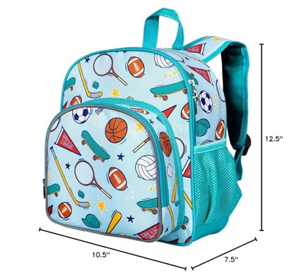 Wildkin 12-inch Kids Backpack – Padded, Adjustable, Ideal for Daycare & Travel - Trains, Planes, and Trucks