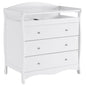 3-Drawer Changing Table, Safety Rails & Strap, Infant Diaper Changing Station with Drawers, Baby Diaper Changing Table Dresser for Nursery, Easy Assembly (White)