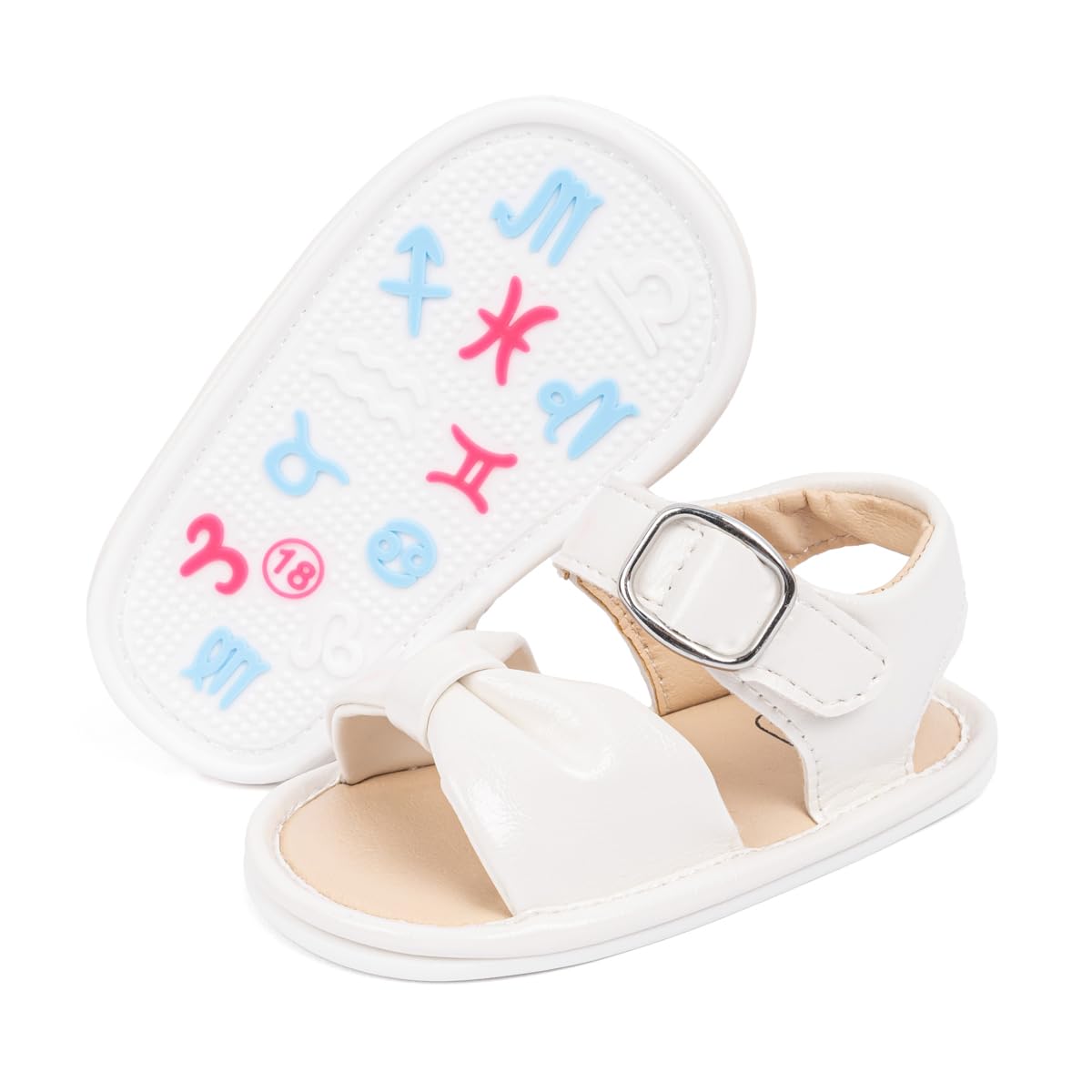 Babelvit Infant Baby Girl Boy Sandals Comfort Premium Summer Outdoor Casual Beach Shoes with Flower Bowknot Anti Slip Rubber Sole Newborn Toddler Prewalker First Walking Shoes