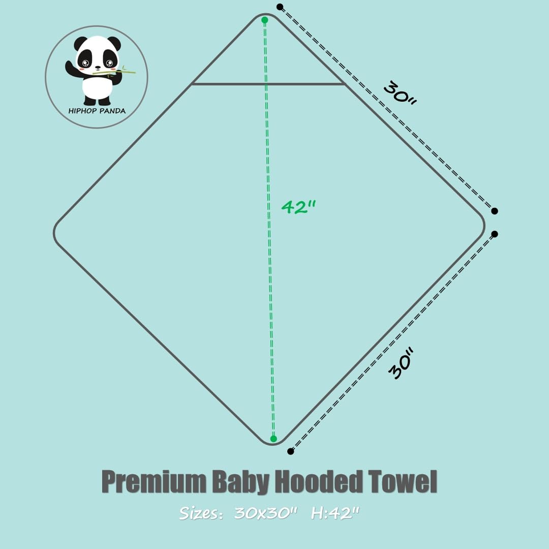 HIPHOP PANDA Hooded Towel - Rayon Made from Bamboo, Bath Towel with Bear Ears for Newborn, Babie, Toddler, Infant - Absorbent Large Baby Towel - Yellow Duck, 30 x 30 Inch