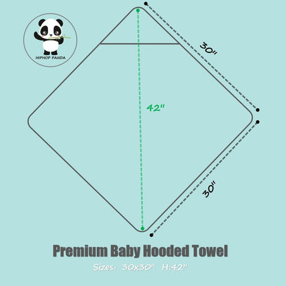 HIPHOP PANDA Hooded Towel - Rayon Made from Bamboo, Bath Towel with Bear Ears for Newborn, Babie, Toddler, Infant - Absorbent Large Baby Towel - Yellow Duck, 30 x 30 Inch
