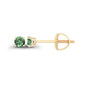14K Gold Plated 925 Sterling Silver Hypoallergenic 3mm Round Genuine Birthstone Solitaire Screwback Stud Earrings