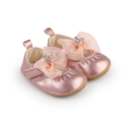 HsdsBebe Infant Baby Girls Mary Jane Flats Bow Non-Slip Soft Sole Princess Toddler First Walkers Sneaker Wedding Dress Shoes