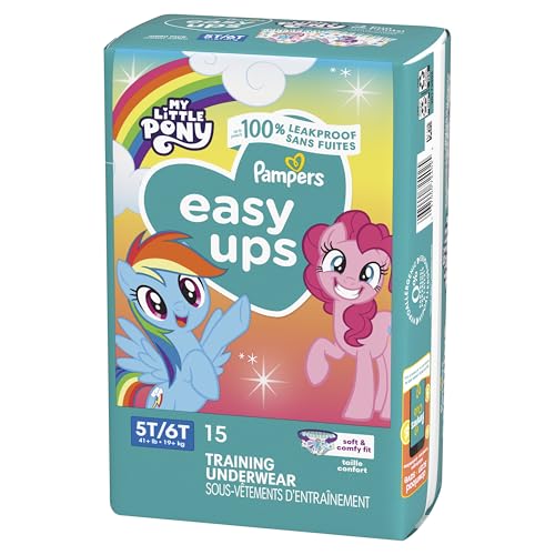 Pampers Training Pants - Easy Ups Girls & Boys - Size 5T-6T, 84 Count, Easy Pull Up & Down Design, My Little Pony Potty Underwear (Packaging May Vary)