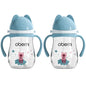 Leakproof Sippy Cups, Double Sealing No Spill Water Bottle with Weighted Straw and Non-Slip Handle for Toddler 1-3 Years, Tritan Baby Cups 12+ Months, 270ml/9oz (1Pack,Pink)