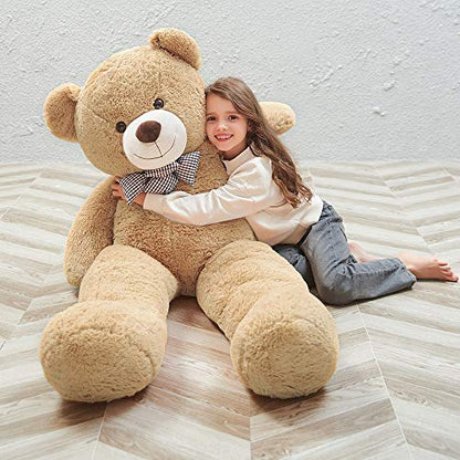 MaoGoLan Giant Big Teddy Bear 4 Feet 47 inch Life Size Tan Plush Bear Brown Stuffed Animal for Children Boyfriend